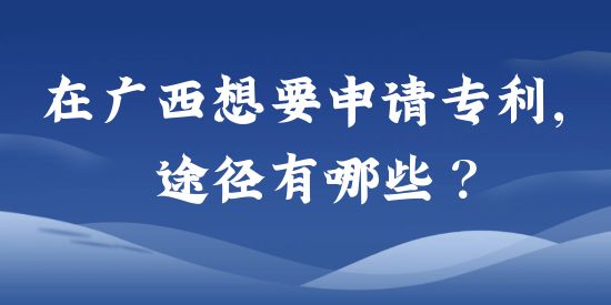 在廣西想要申請(qǐng)專利，途徑有哪些？